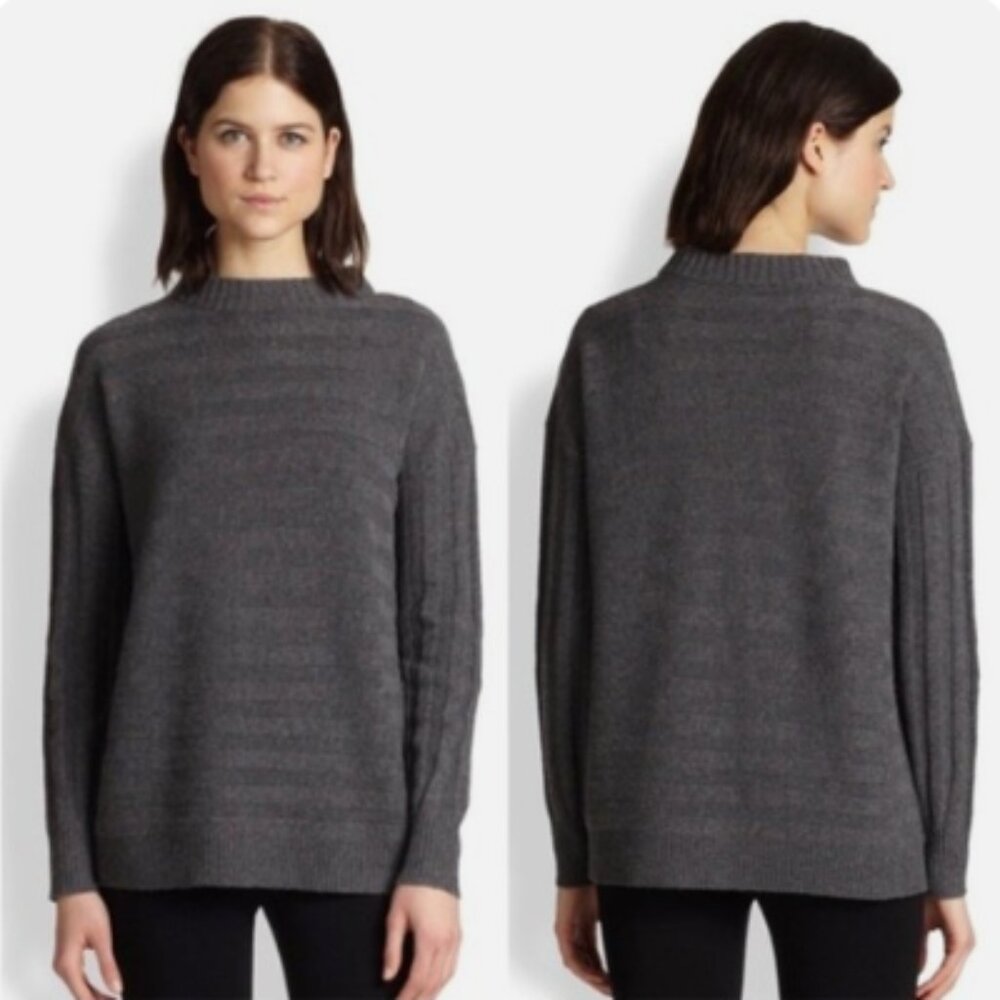 Theory Gray Andrista Cashmere Mock Neck Sweater - Size XS